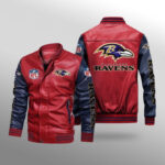 Baltimore Ravens Leather Bomber Jacket