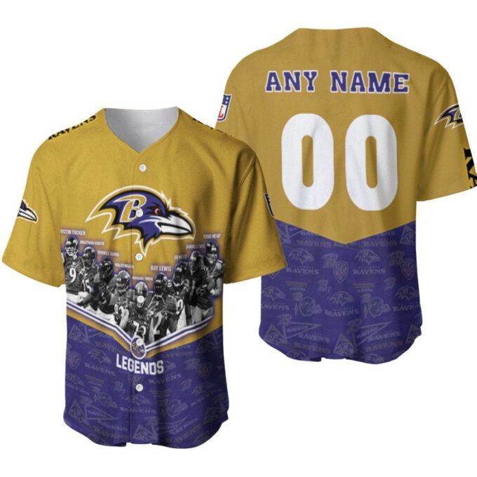 Baltimore Ravens Legends Champions Team America Football Designed Allover Gift With Custom Name Number For Ravens Fans Baseball Jersey