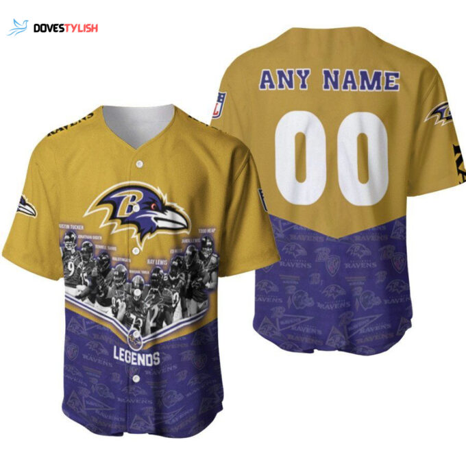 Baltimore Ravens Legends Champions Team America Football Designed Allover Gift With Custom Name Number For Ravens Fans Baseball Jersey