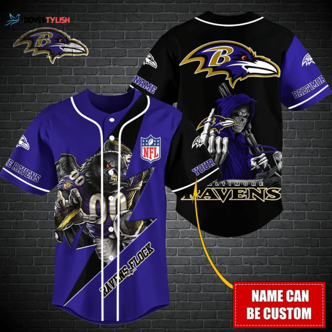 Baltimore Ravens Personalized Baseball Jersey