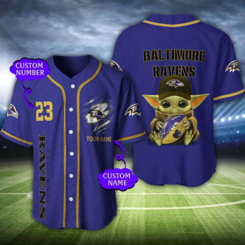 Baltimore Ravens Personalized Baseball Jersey