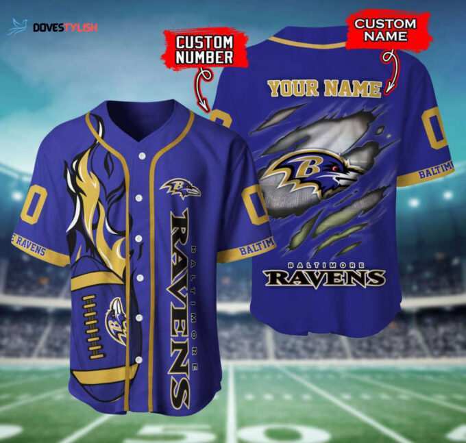 Baltimore Ravens Personalized Baseball Jersey