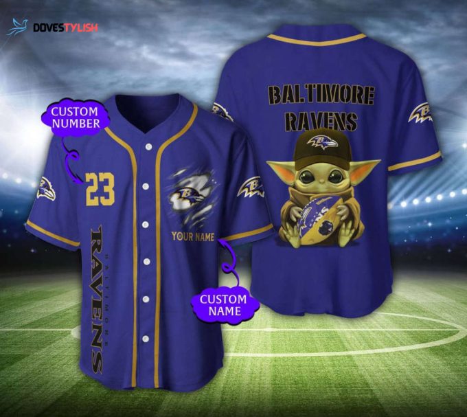 Baltimore Ravens Personalized Baseball Jersey Gift for Men Dad