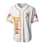 Bambi Life in the Woods Orange Stripes Patterns Disney Unisex Cartoon Casual Outfits Custom Baseball Jersey Gift for Men Dad