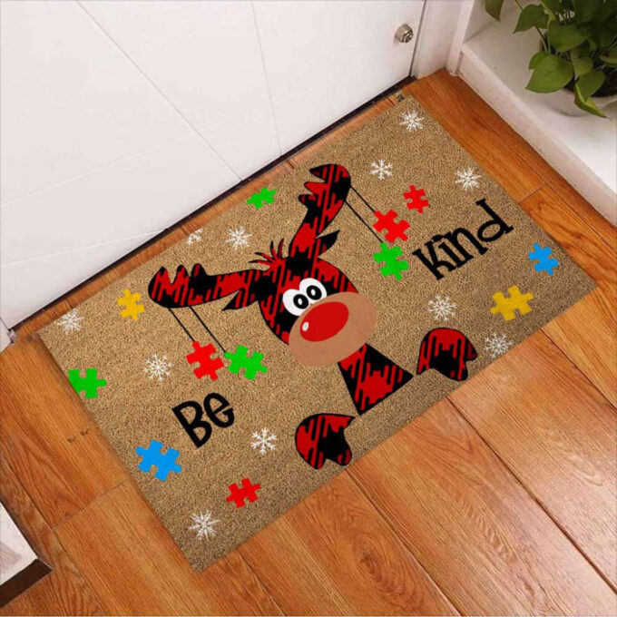 Be Kind Reindeer Autism Awareness Doormat Autism Home Decor Autism Awareness Gift Idea HT