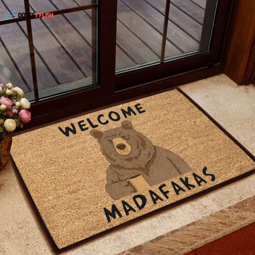 Bear Doormat Welcome Madafakas | Welcome Mat | House Warming Gift | Christmas Gift Decor