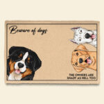 Beware Of Dogs- Personalized Doormat – Funny Gift For Dog Lovers