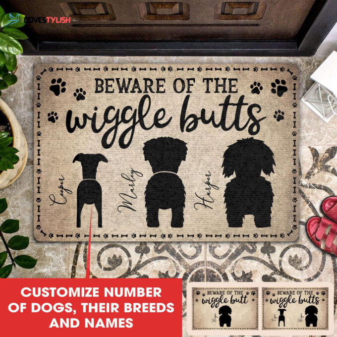 Beware Of The Wiggle Butt Personalized All Over Printing Doormat
