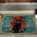 Black Cat Easy Clean Welcome DoorMat