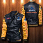 Boise State Broncos Leather Bomber Jacket