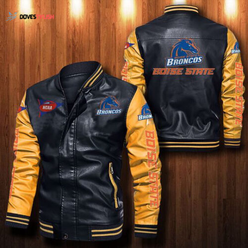 Boise State Broncos Leather Bomber Jacket