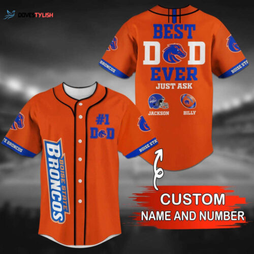 Boise State Broncos Personalized Baseball Jersey Gift for Men Dad