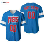 Brooklyn Nets Basketball Team New Arrival Blue Baseball Jersey