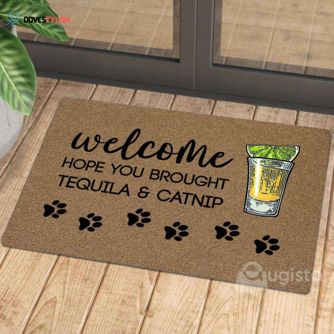 Brought Tequila And Catnip 01 All Over Printing Doormat