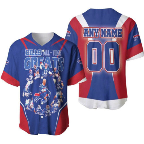 Buffalo Bills All-Time Greats Legends Coach And Team Designed Allover Gift With Custom Name Number For Bills Fans Baseball Jersey