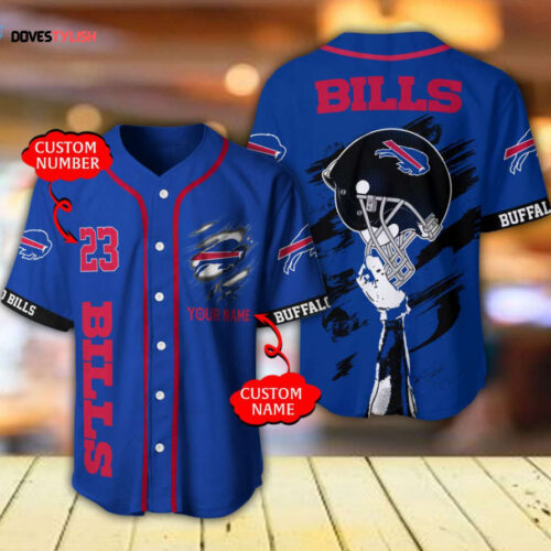 Buffalo Bills Baseball Jersey Personalized