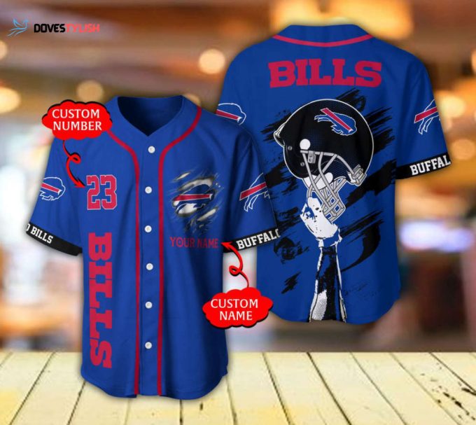 Buffalo Bills Baseball Jersey Personalized