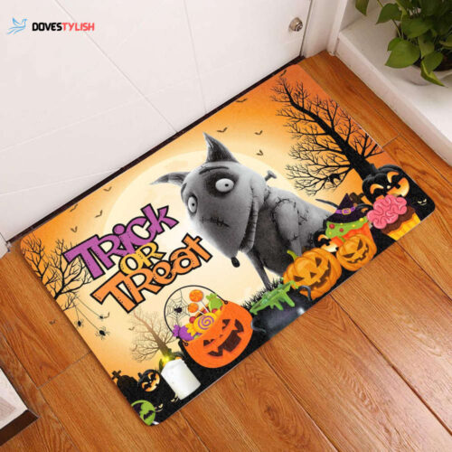 Bull Terrier Halloween Trick Or Treat Dog Doormat Home Decor 2024