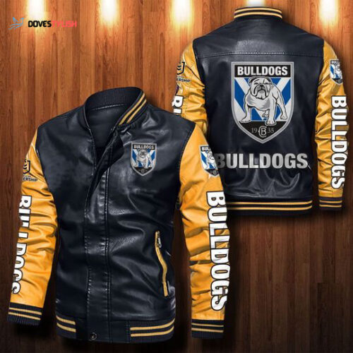 Canterbury Bankstown Bulldogs Leather Bomber Jacket