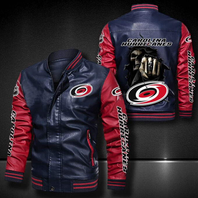 Carolina Hurricanes Leather Bomber Jacket