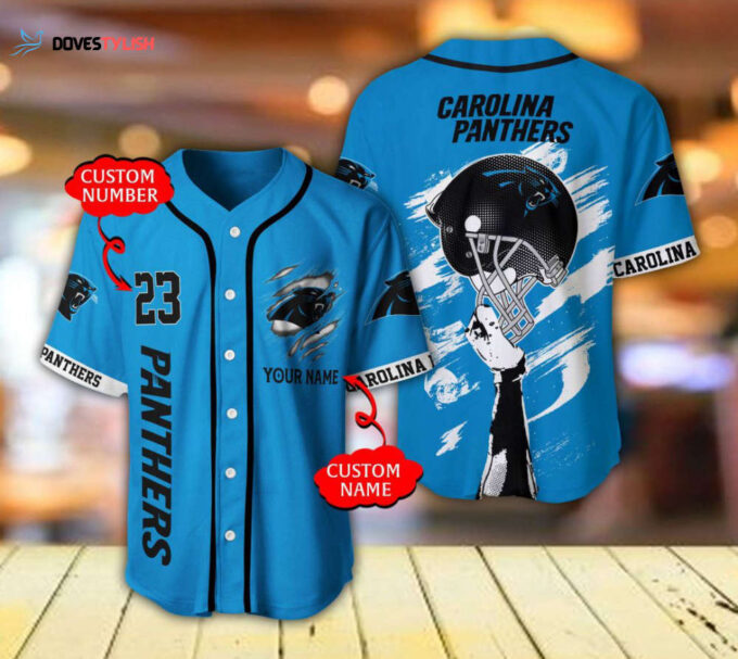 Carolina Panthers Baseball Jersey Personalized