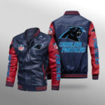 Carolina Panthers Leather Bomber Jacket