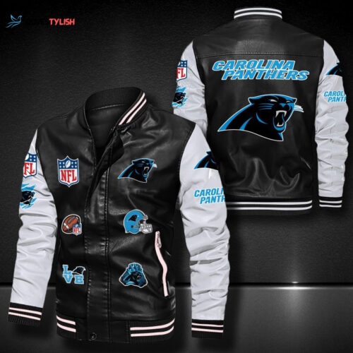 Carolina Panthers Leather Bomber Jacket