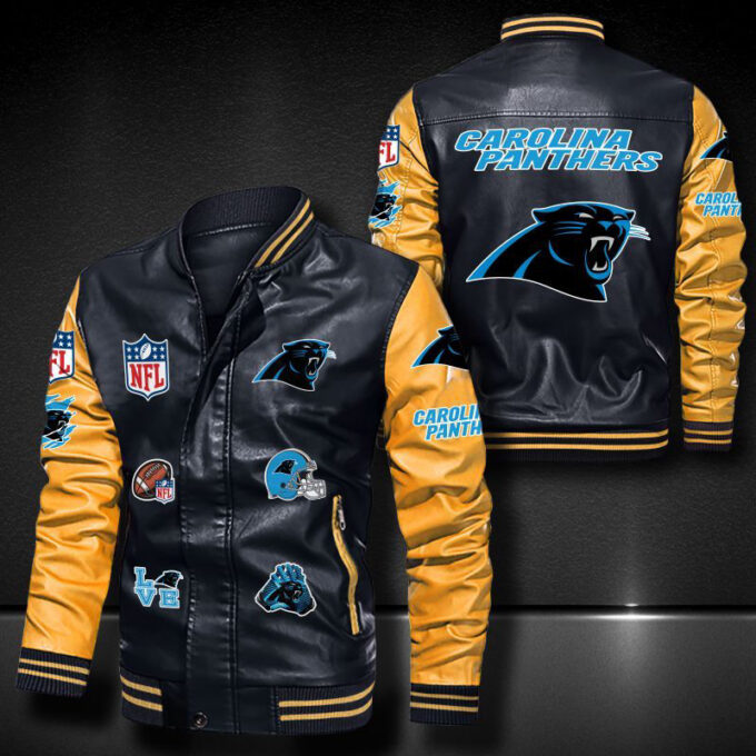 Carolina Panthers Leather Bomber Jacket