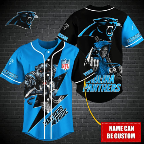Carolina Panthers Personalized Baseball Jersey