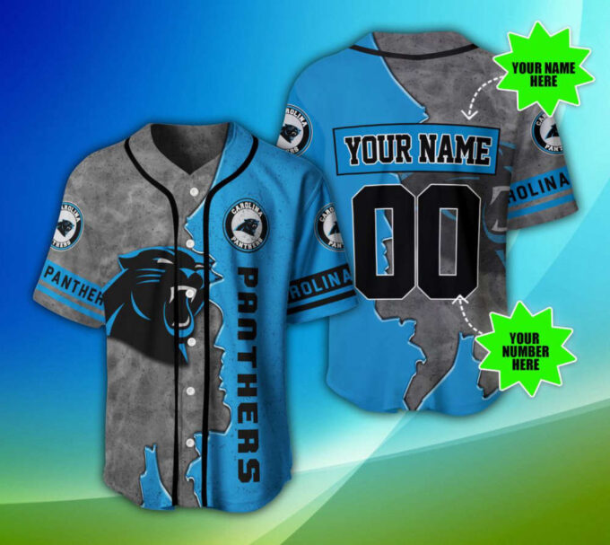 Carolina Panthers Personalized Baseball Jersey