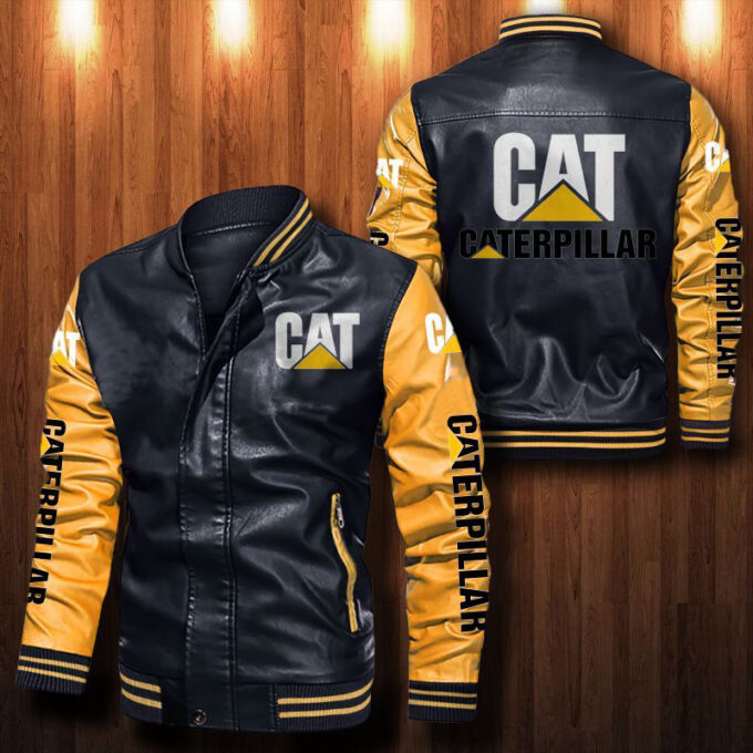 Caterpillar Inc Leather Bomber Jacket