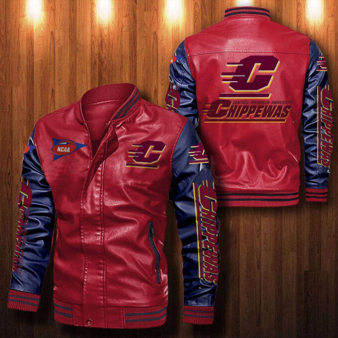 Central Michigan Chippewas Leather Bomber Jacket