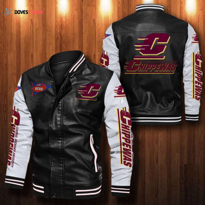 Central Michigan Chippewas Leather Bomber Jacket