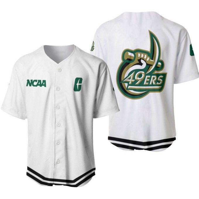 Charlotte 49Ers Classic White With Mascot Gift For Charlotte 49Ers Fans Baseball Jersey Gift for Men Dad