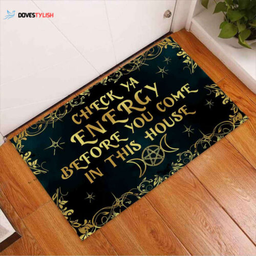 Check Ya Energy – Witch Doormat Halloween witch Idea Gift Decor Doormat