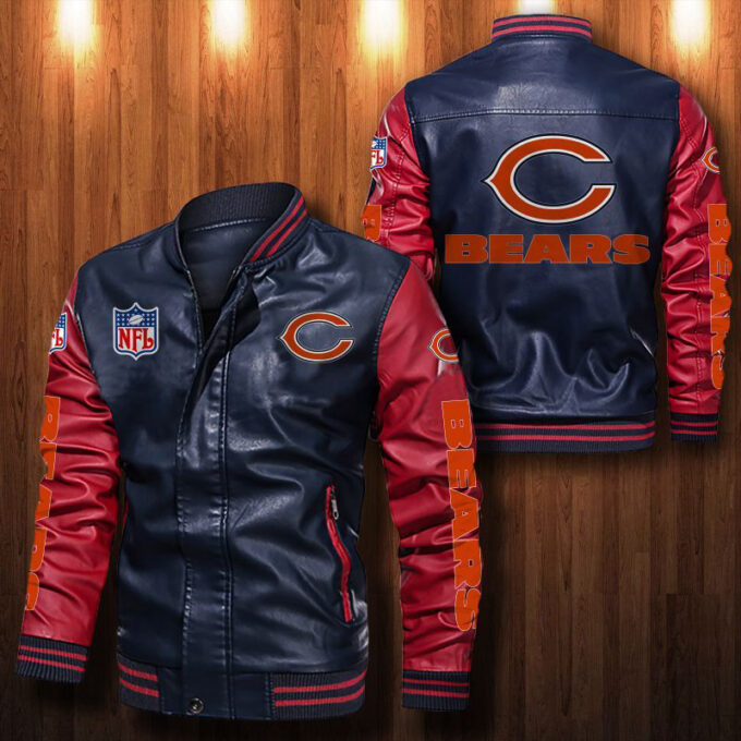 Chicago Bears Leather Bomber Jacket