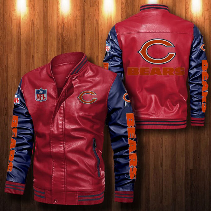 Chicago Bears Leather Bomber Jacket