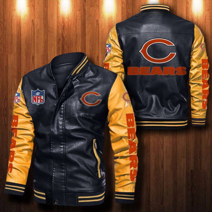 Chicago Bears Leather Bomber Jacket