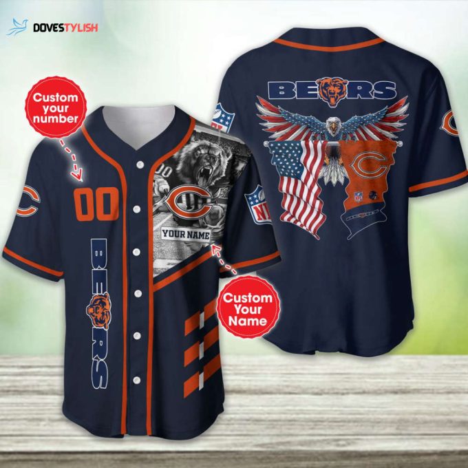 Chicago Bears Personalized Baseball Jersey