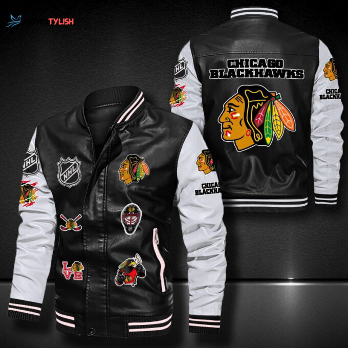 Chicago Blackhawks Leather Bomber Jacket