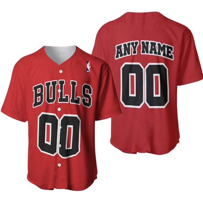 Chicago Bulls Basketball Team Throwback Red Baseball Jersey Gift for Men Dad