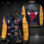 Chicago Bulls Leather Bomber Jacket