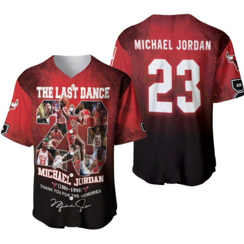 Chicago Bulls Michael Jordan 23 1984 1998 Thank You For The Memories Signed Baseball Jersey