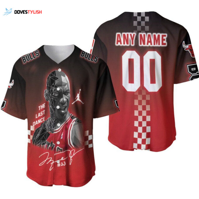 Chicago Bulls Michael Jordan 3 Signature The Last Dance Baseball Jersey