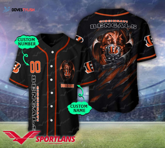 Cincinnati Bengals Personalized Baseball Jersey