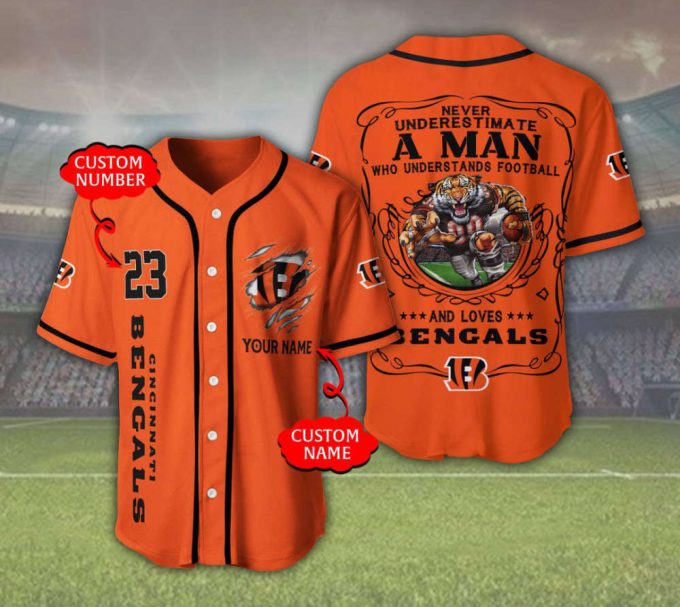 Cincinnati Bengals Personalized Baseball Jersey