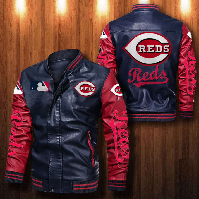 Cincinnati Reds Leather Bomber Jacket