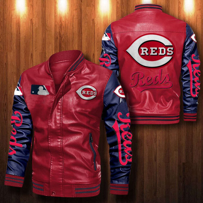 Cincinnati Reds Leather Bomber Jacket