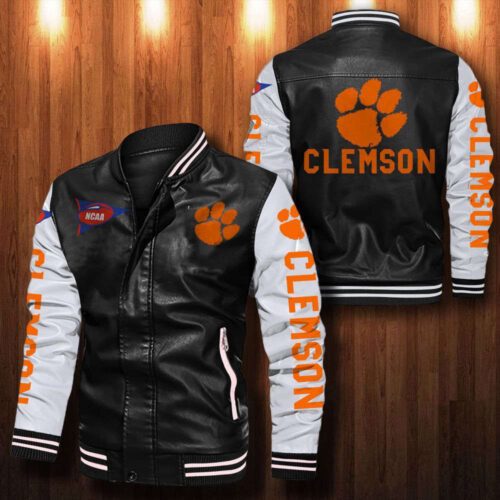 Clemson Tigers Leather Bomber Jacket