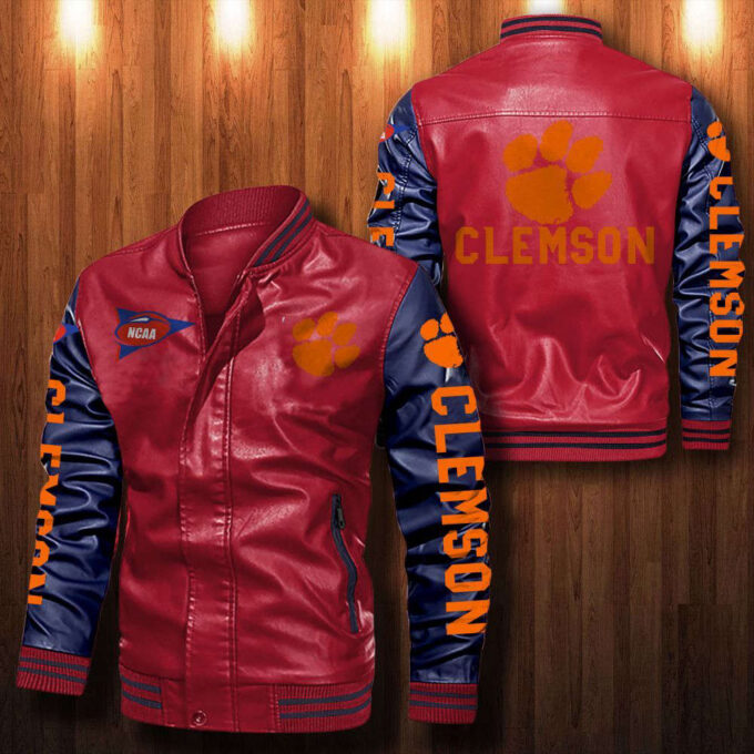 Clemson Tigers Leather Bomber Jacket